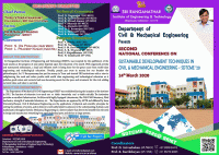 National Conference on Sustainable Development Techniques in Civil and Mechanical Engineering SDTCME 2020 National Conference Poster